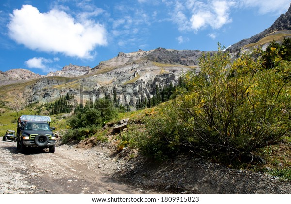 Traveler with Jeep tours at Yankee Boy Basin in\
ouray, Colorado
