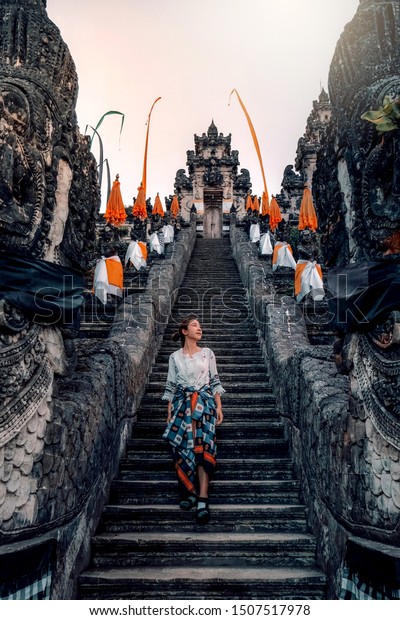 Traveler Standing Gates Pura Lempuyang Temple Stock Photo Edit Now