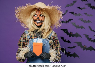 Traveler Tourist Woman Halloween Makeup Costume Stock Photo 2056067084 ...