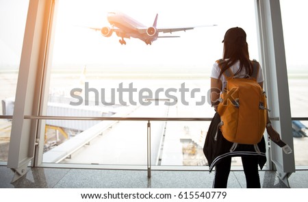 Similar – Image, Stock Photo Black woman traveler standing on rocky cliff