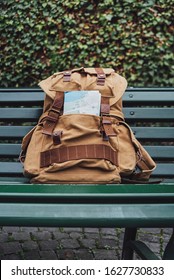 Traveler's Backpack With A Map 