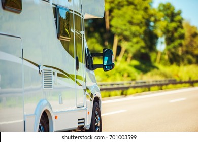 Traveling in Camper Van. Exploring the World in RV Motorcoach. Rving Concept Photo.  - Shutterstock ID 701003599