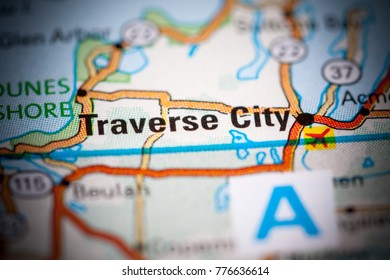 Traverse City. Canada On A Map.