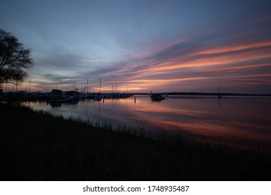 Traverse City, Michigan, USA. June 3 2020.  Sunrise At A Park Along Traverse Bay