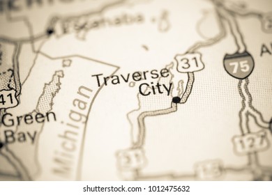 Traverse City. USA On A Map.