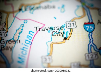 Traverse City. USA On A Map.