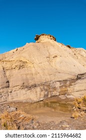 Travertino Waterfall And Rambla De Otero In The Desert Of Tabernas, Almería Province, Andalusia