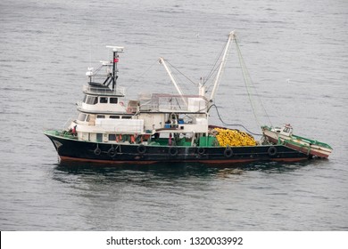 Trawler Sailing At Sea