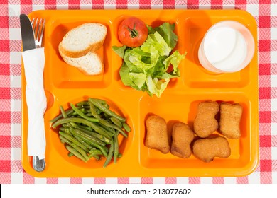 Tray Of Food For School Meals