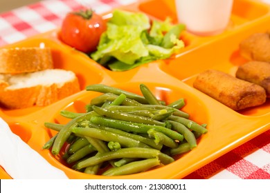 Tray of food for school meals