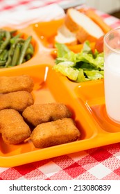 Tray of food for school meals