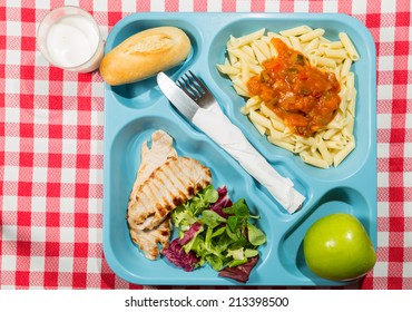 Tray Of Food For School Meals