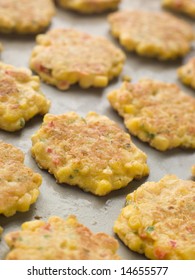 Tray Of Sweet Corn Fritters