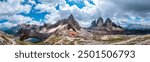  Tre Cime di Lavaredo Mountains - dolomiti Alps Italy Europe - panoramic view