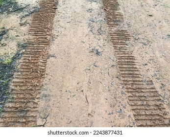 tread tracks of a continuous wheel excavator digging vehicle - Shutterstock ID 2243877431