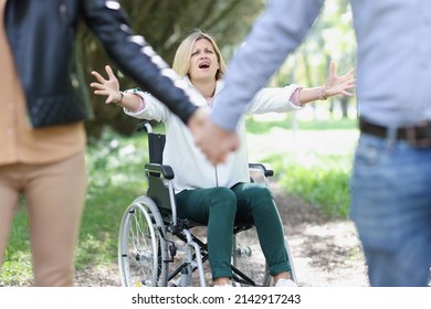 Treason and betrayal of people with disabilities. Divorce breakup and despair concept