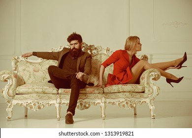 treason and resentment. resentment after a long day of treason. resentment of bearded man after treason with sexy woman. treason concept with couple has resentment