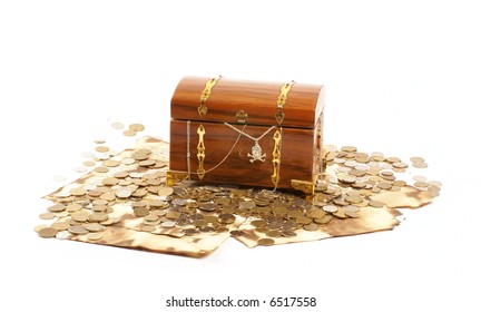 Treasure Chest Isolated On White Background Stock Photo 6517558 ...