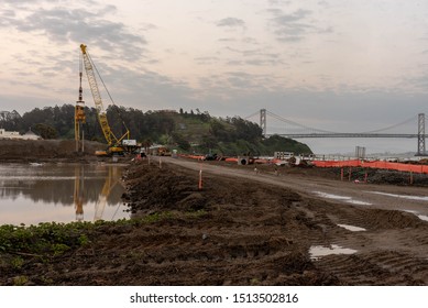 Treasure Island, San Francisco, California/USA-3/23/19: Treasure Island Project, Development Of Yerba Buena Island, Construction For Housing, Retail, Restaurants And Hotel Which Was Once  Military 