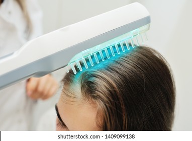 Treatment Of Scalp And Hair Structure Study. Phototherapy, Light Therapy, Ultraviolet, Psoriasis, Cold Sores