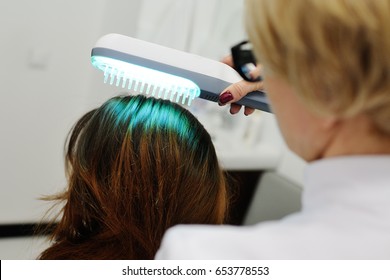 Treatment Of Scalp And Hair Structure Study. Phototherapy, Light Therapy, Ultraviolet, Psoriasis, Cold Sores