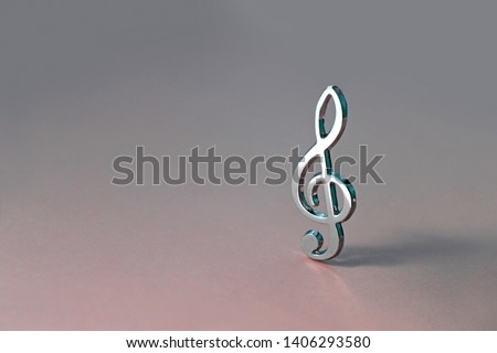 Treble clef isolated, background for text