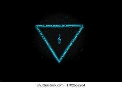 treble clef in triangle neon shape - Powered by Shutterstock - Get 15% off with code: PIKWIZARD15