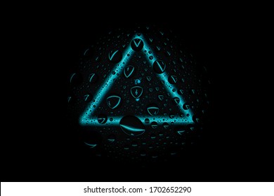 treble clef in triangle neon shape