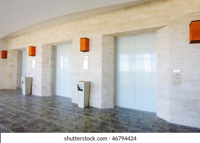 tree doors of elevator in contemporary style