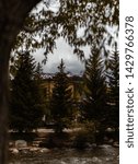 Tree framing view of the mountain range at breckenridge colorado