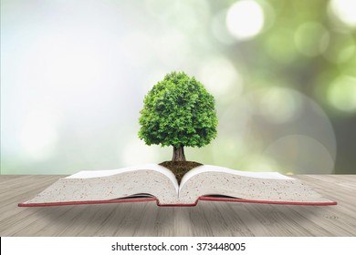 Tree Of Knowledge On Book For World Philosophy And Literacy Day Concept