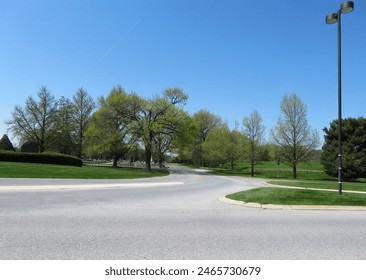 Tree lined intersection in Pennsylvania