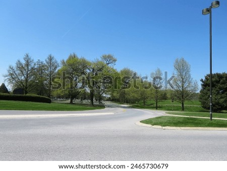 Tree lined intersection in Pennsylvania