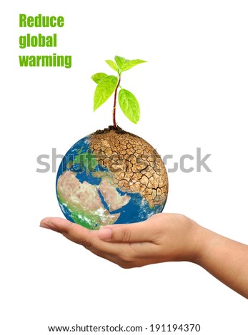 Tree plant with  globe warming  on hand Concept  