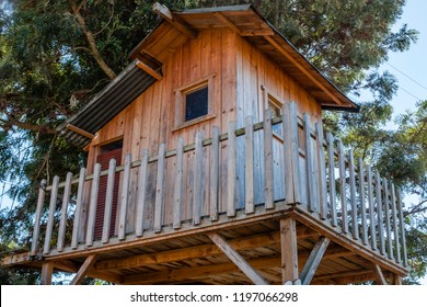 Treehouse For Kids In The Garden. Playhouse.