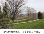Trees along a pathway at a golf course near Salt Lake City Utah