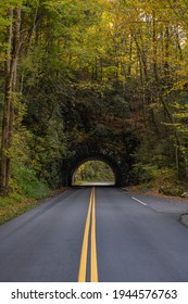 Trees Begin To Change Color Over Tunnel along the Blue Ridge Parkway