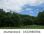 Trees and Cloudy Blue Sky on the Blue Ridge Parkway