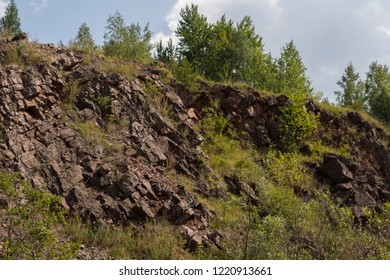 Trees Growing Over Geological Structures Of Hercynian Orogeny Inside Of Old Closed Quarry In Holly Cross Mountains In Poland