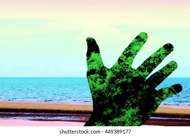 Trees on hand : Environmentalist concept as blurred digital background - Powered by Shutterstock