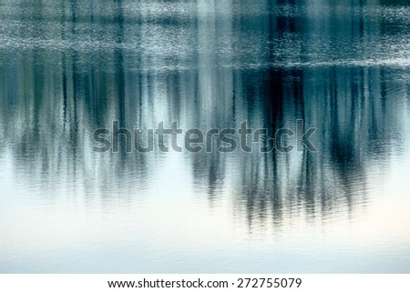 trees reflecting in the water, symbol of nature and meditation, and awareness and stillness