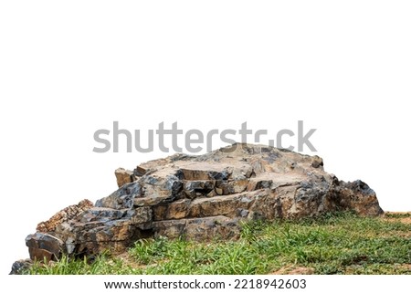 The trees.Rocks and Stone on the Mountain .Isolated on White background