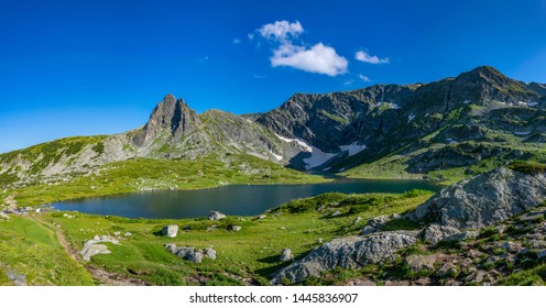 The Trefoil Lake, One Of The Seven Rila Lakes In Bulgaria
