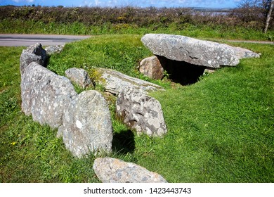 Tregiffian Burial Chamber, A Neolithic Or Early Bronze Age Chambered Tomb, Near Lamorna, Cornwall, England, United Kingdom.