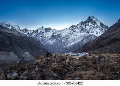 Trekking To Annapurna Base Camp At Himalaya Nepal