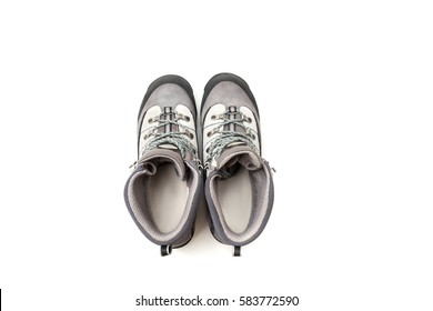 Trekking Boots Top View Isolated