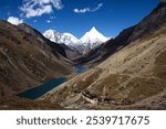 Trekking in the Himalayas in the Kingdom of Bhutan, happy people in a unique country. Dzongs, monasteries, Bhutan.