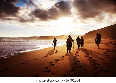 Trekking through the shore - Shutterstock ID 469791884