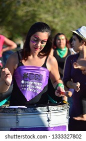 
Trelew, Chubut Argentina. March 8 2019. International Women's Day. Women´s Strike. Me Too. Women´s March. 