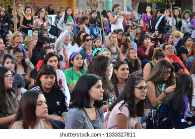 
Trelew, Chubut Argentina. March 8 2019. International Women's Day. Women´s Strike. Me Too. Women´s March. 